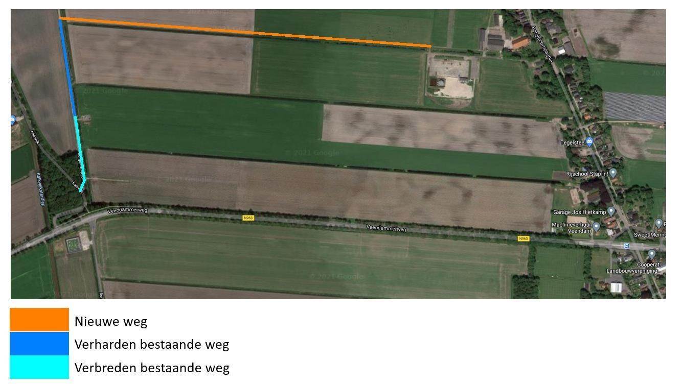 Plattegrond nieuwe weg